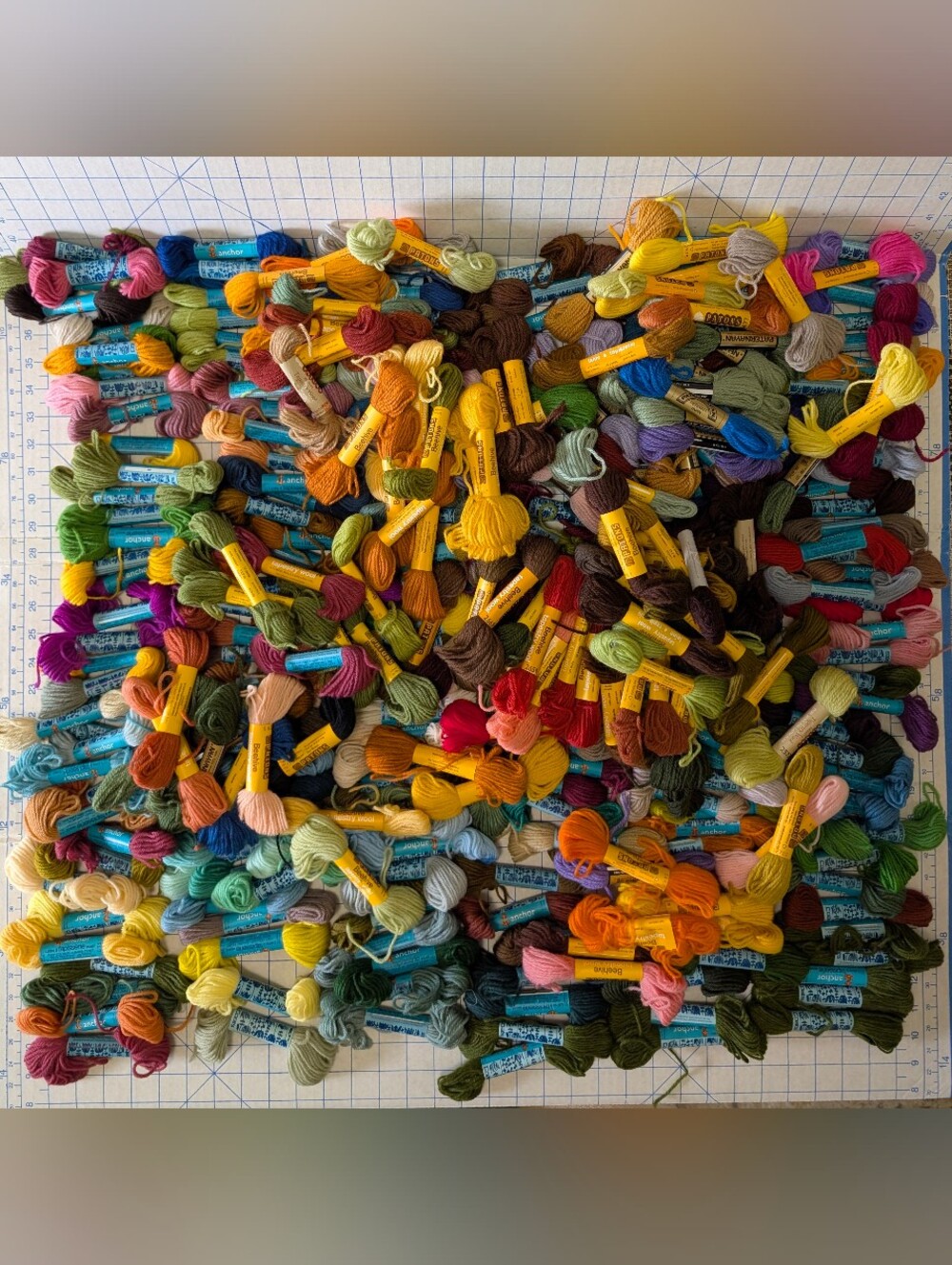 Huge Lot of 300+ Anchor Beehive Paternayan Wool Tapestry Yarn Skeins Needlepoint
